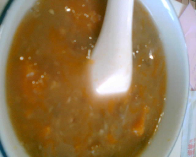 南瓜绿豆粥；真的好好喝。