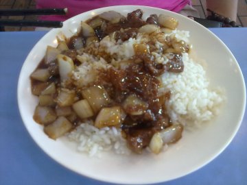 很不给力的黑椒牛肉盖浇饭