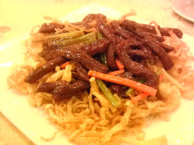 脆金菇香麻牛仔柳