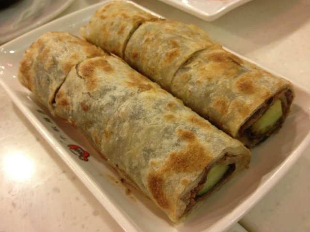 大饼卷牛肉
