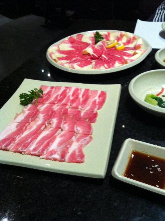 精品五花肉和肥牛