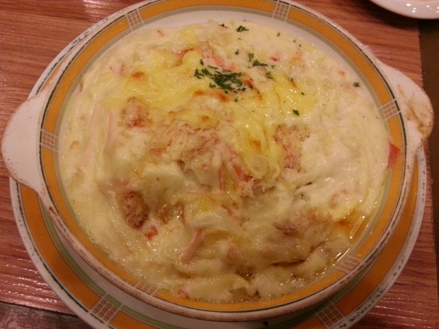 鳕蟹肉鲜奶芝士烤饭