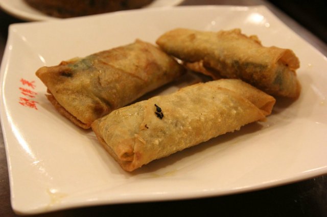 荠菜虾仁春卷