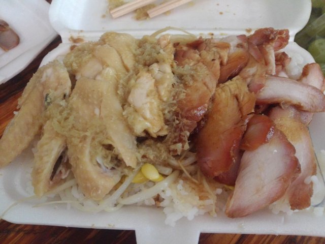 白切鸡叉烧双拼