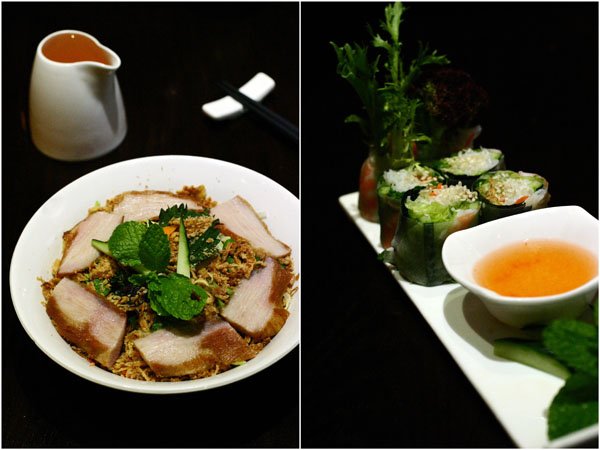 猪颈肉捞檬（32元例）：檬粉来自越南，需以“冰火两重天”的手法处理，简单理解就是先冷、后沸、再冰！猪颈肉以鲜榨香茅汁腌制不低于三个半小时，值得一提的是，这道菜连猪颈肉上撤的干葱都是越南进口的哦。 鲜虾纸米卷（32元例）：很考手工的一道菜，纸米卷直接从越南进货，包以檬粉、鲜虾肉、金不换、薄荷叶、紫苏、西生菜、红萝卜、青瓜，配以辣椒、柠汁调配的鱼露，口感清新怡人。