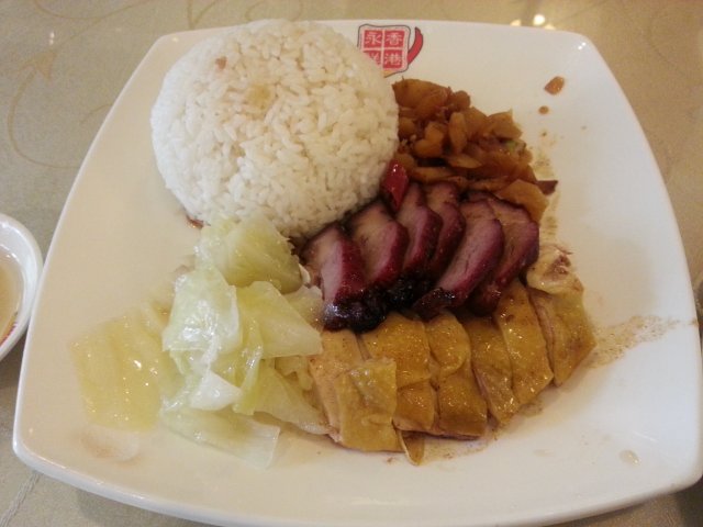 叉烧盐焗鸡饭