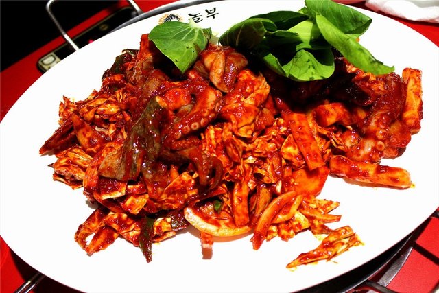 章鱼鸡肉铁板烧