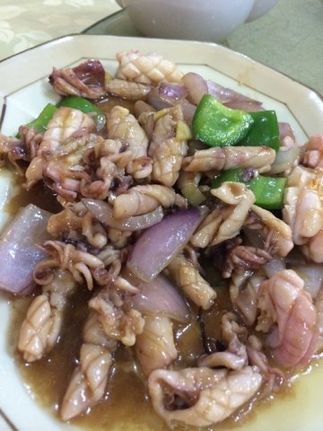 葱爆鲜鱿