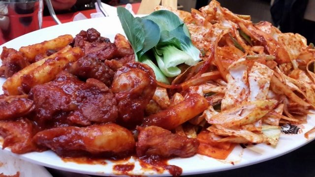 章鱼鸡肉铁板烧