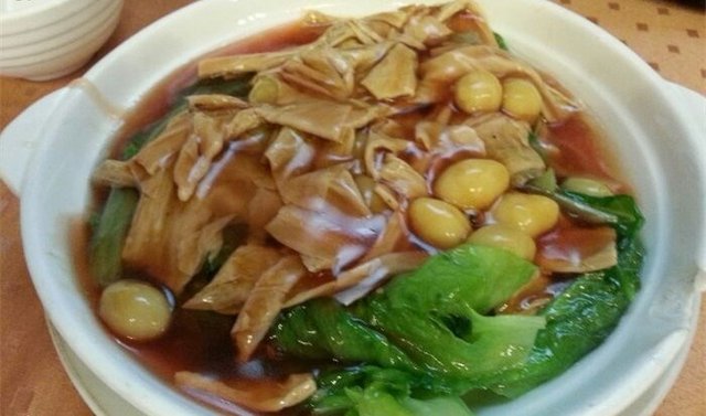 白果腐竹扒菜胆