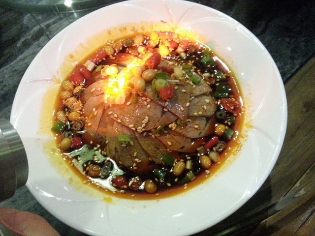 青红捞汁牛肉