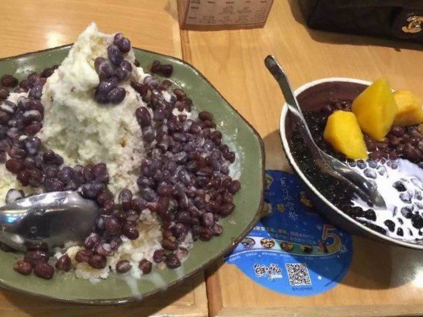 红豆牛奶冰