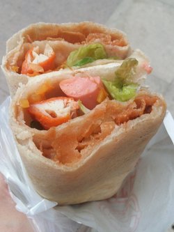 火腿鸡柳煎饼