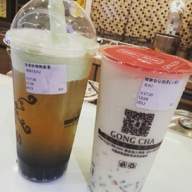 抹茶珍珠奶盖