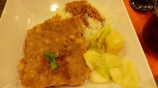 马蹄肉饼饭